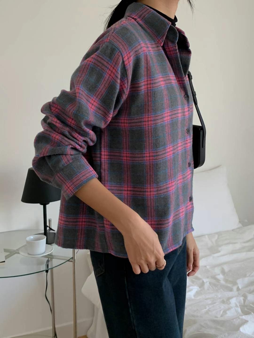 ITTEM韓國直郵東大門實拍女裝新款人氣休閑襯衫蕾絲衫羊毛拉絨ITTEM襯衫/蕾絲衫