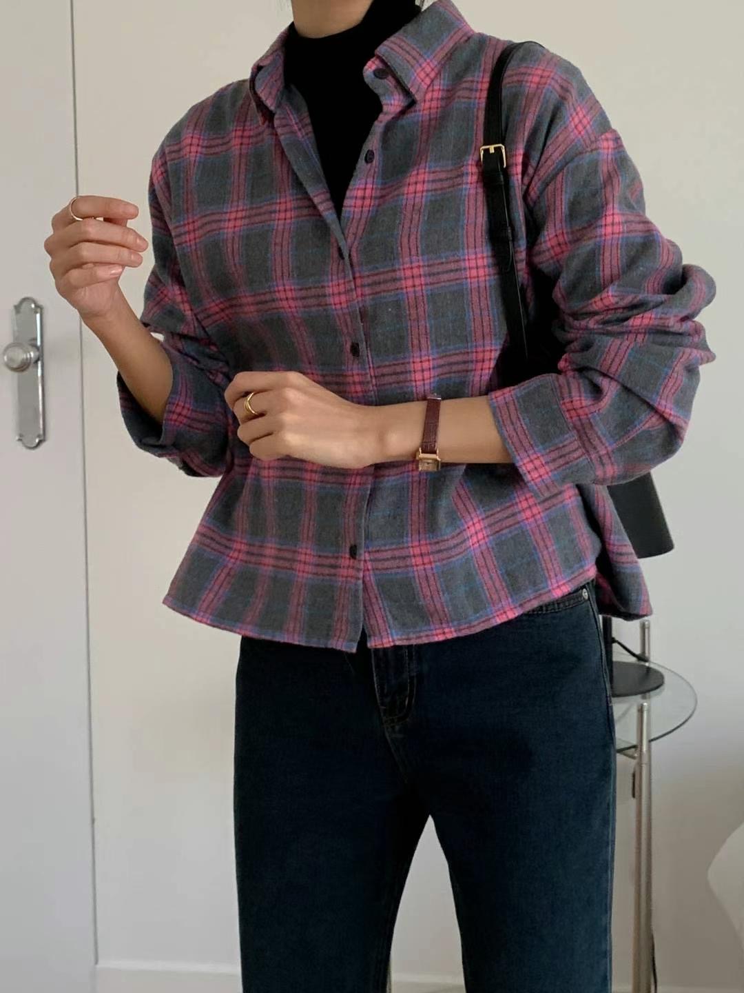 ITTEM韓國直郵東大門實拍女裝新款人氣休閑襯衫蕾絲衫羊毛拉絨ITTEM襯衫/蕾絲衫