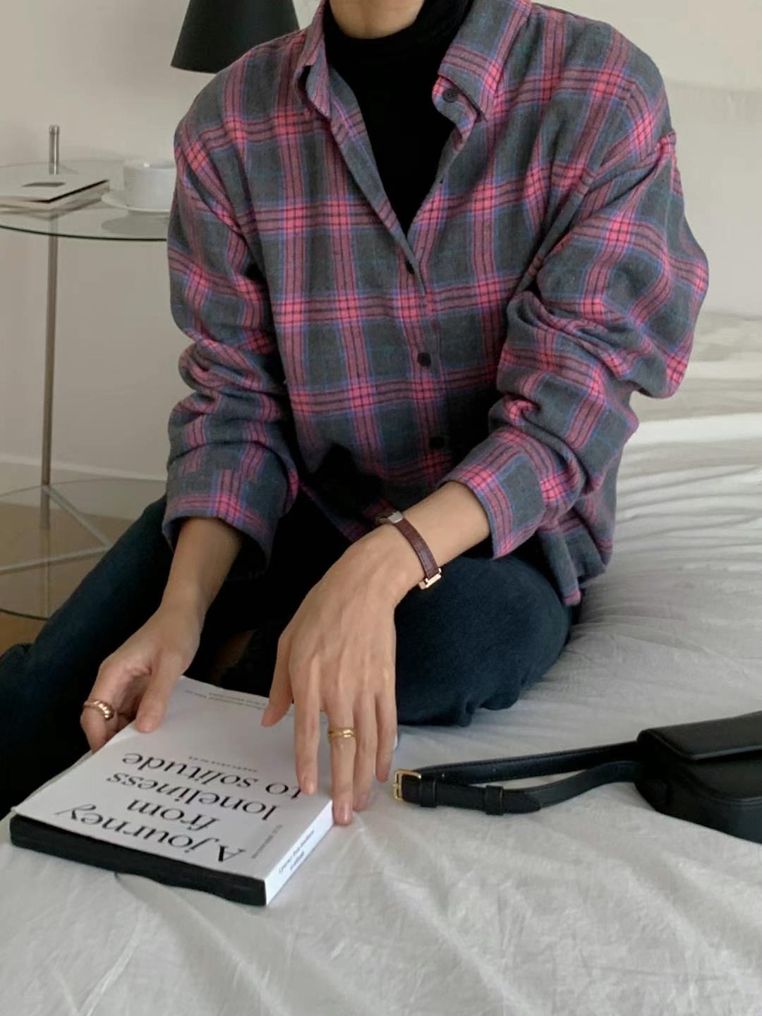 ITTEM韓國直郵東大門實拍女裝新款人氣休閑襯衫蕾絲衫羊毛拉絨ITTEM襯衫/蕾絲衫