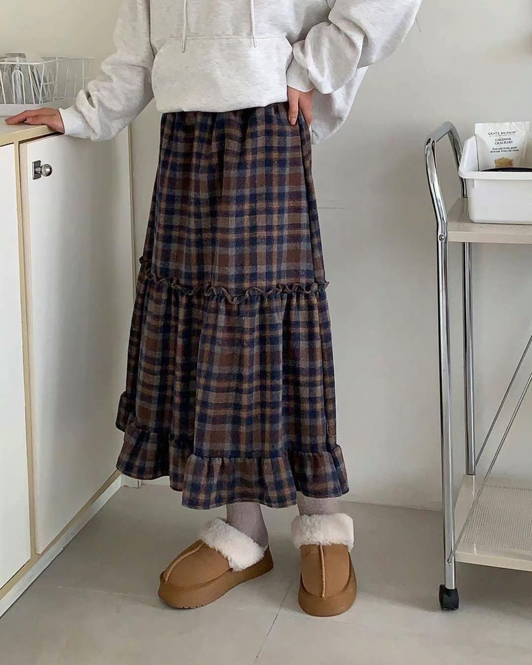 ANNSTORY韓國直郵東大門實拍女裝新款時尚職業推薦24秋冬長裙ANNSTORY長裙