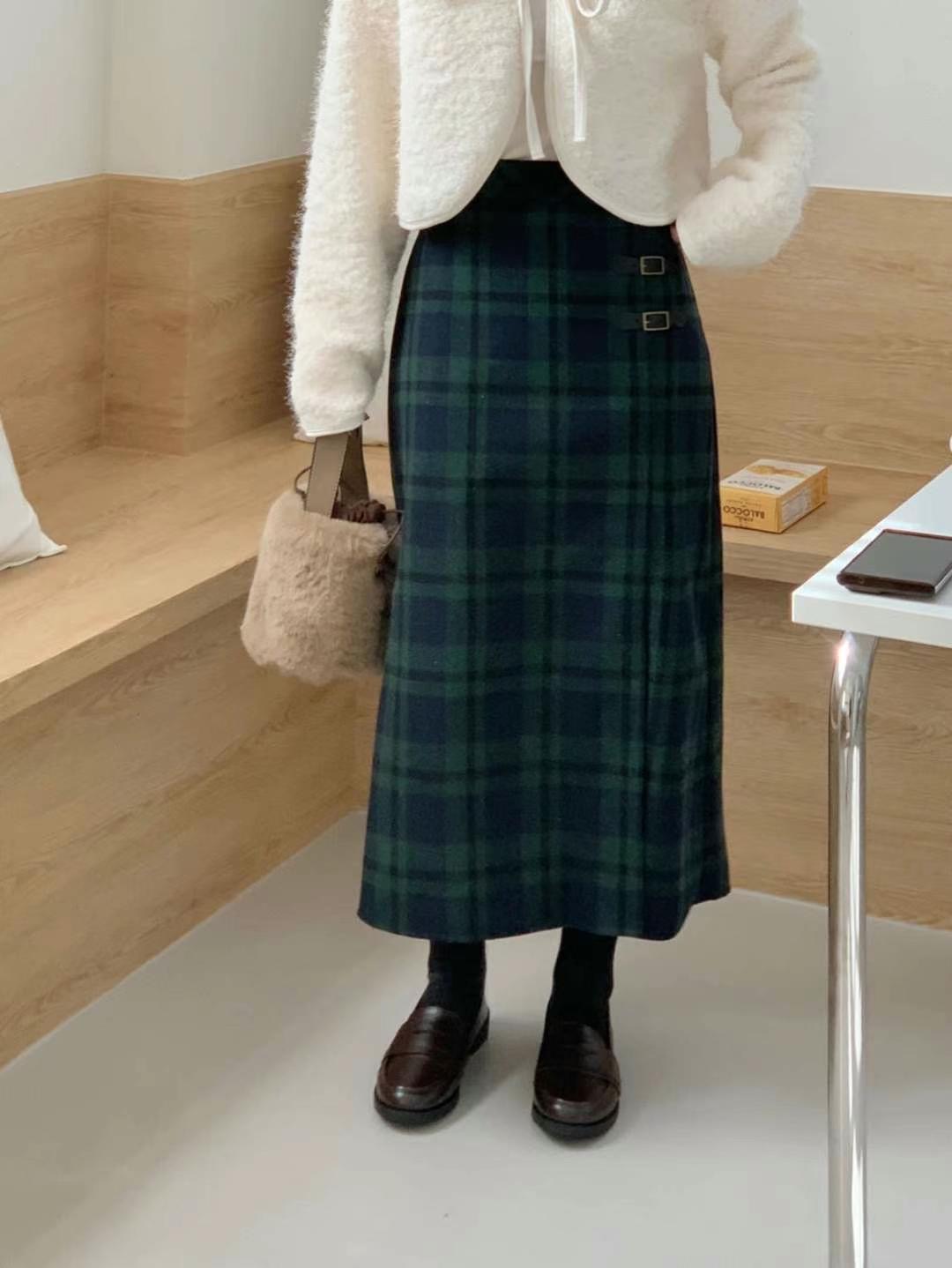 ANNSTORY直郵韓國代購女裝新品真品熱賣24秋冬職業休閑長裙ANNSTORY長裙
