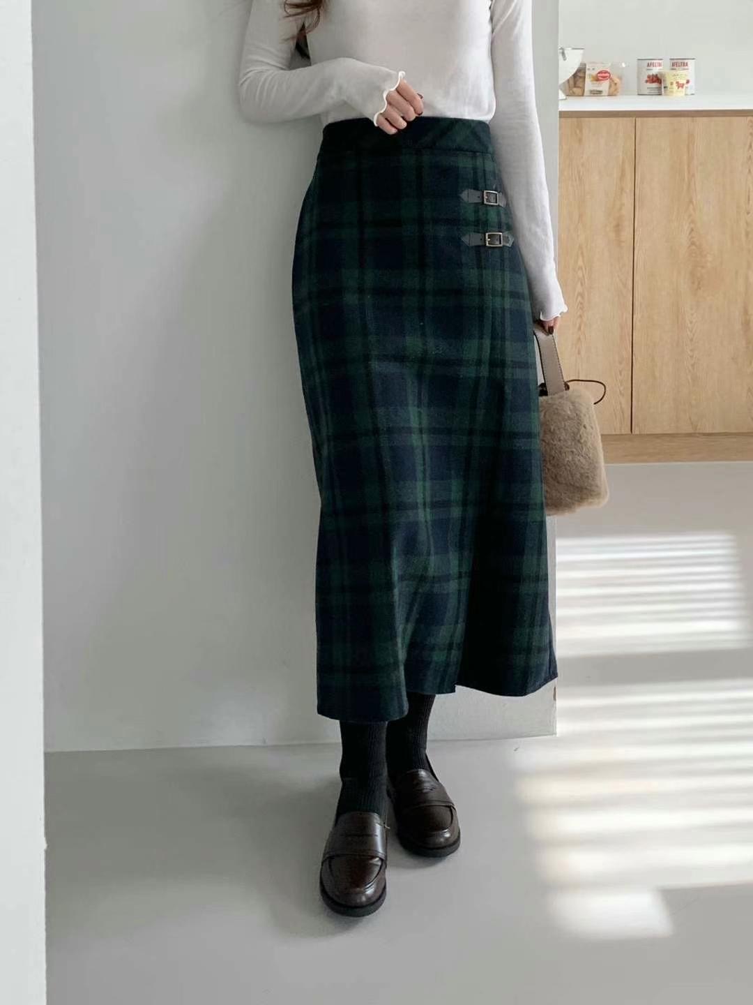 ANNSTORY直郵韓國代購女裝新品真品熱賣24秋冬職業休閑長裙ANNSTORY長裙圖色2