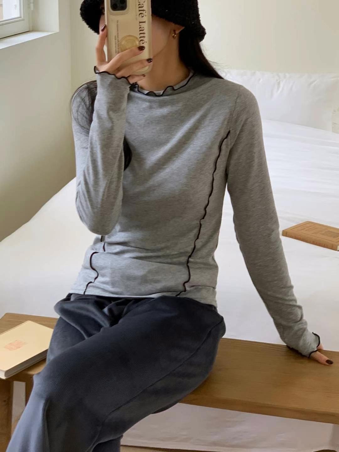 ANNSTORY韓國直郵女裝新款推薦24秋冬熱賣真品時尚人氣長袖T恤ANNSTORY長袖T恤