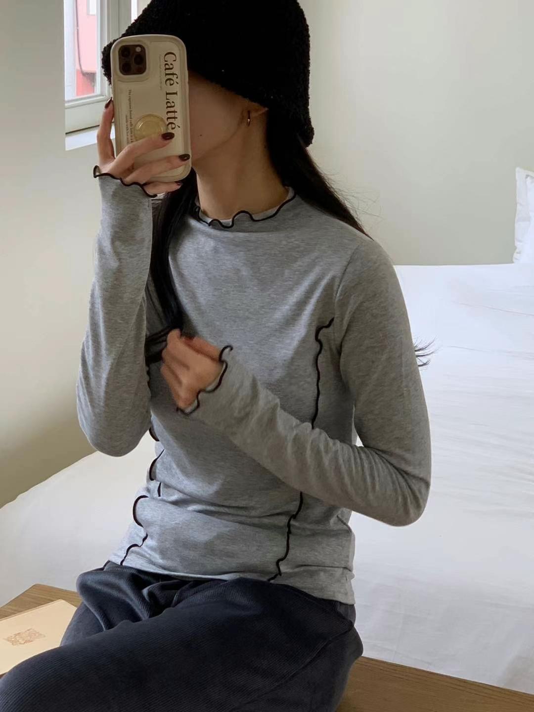 ANNSTORY韓國直郵女裝新款推薦24秋冬熱賣真品時尚人氣長袖T恤ANNSTORY長袖T恤圖色3