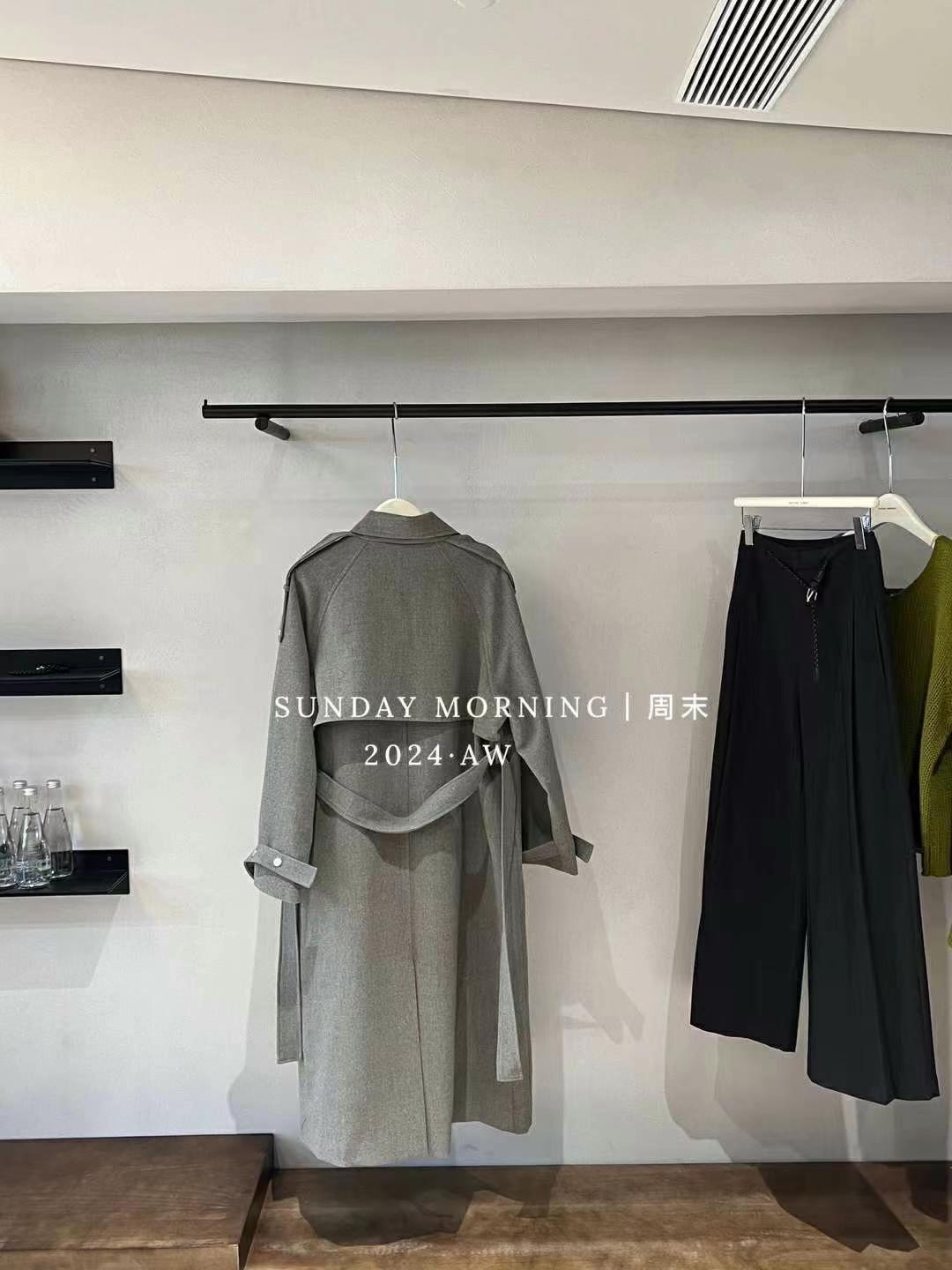 THE NEW韓國直郵女裝新款熱賣真品時尚職業中長款大衣含腰帶THE NEW中長款大衣