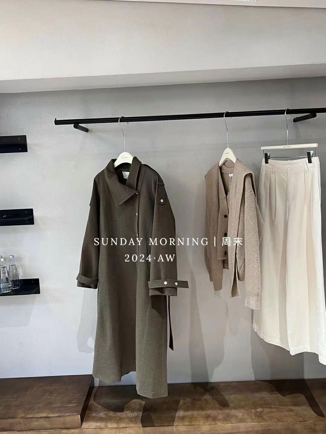 THE NEW韓國直郵女裝新款熱賣真品時尚職業中長款大衣含腰帶THE NEW中長款大衣