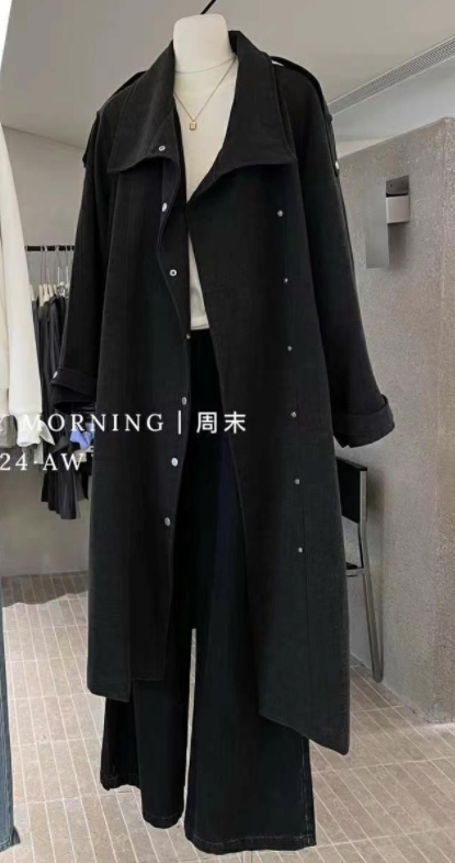 THE NEW韓國直郵女裝新款熱賣真品時尚職業中長款大衣含腰帶THE NEW中長款大衣圖色3