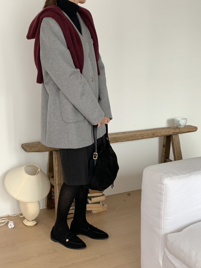 FRILL-T韓國直郵東大門代購女裝新款休閑職業推薦夾克羊毛FRILL-T夾克