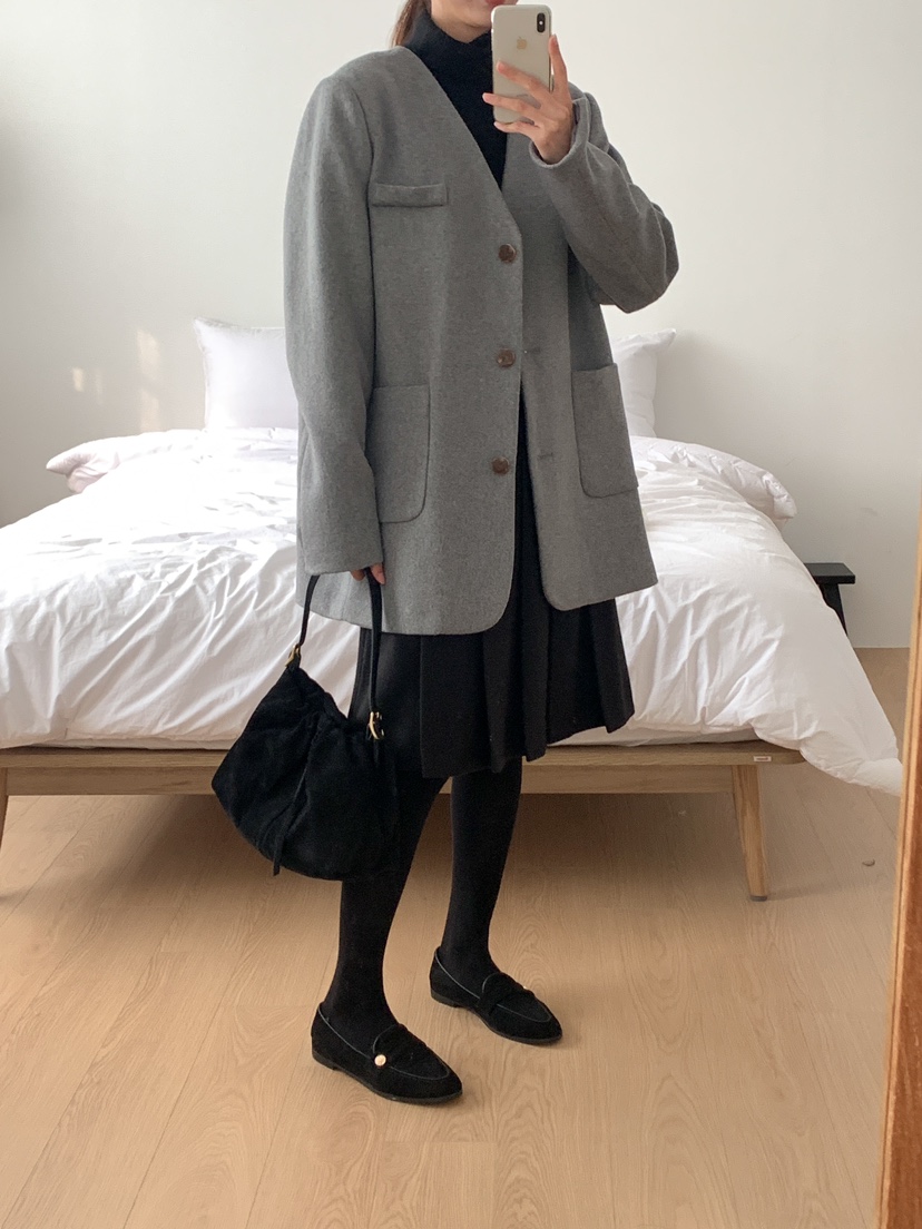 FRILL-T韓國直郵東大門代購女裝新款休閑職業推薦夾克羊毛FRILL-T夾克