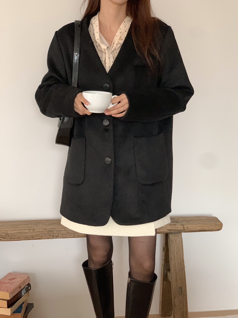 FRILL-T韓國直郵東大門代購女裝新款休閑職業推薦夾克羊毛FRILL-T夾克圖色2