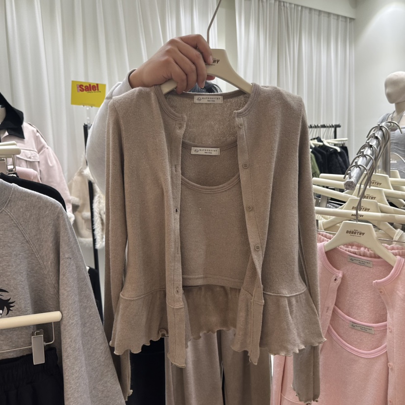 MAY DOROYHY韓國直郵女裝新品24秋冬套裝羊毛緊身兩件套開衫HANSUNGHYUN套裝