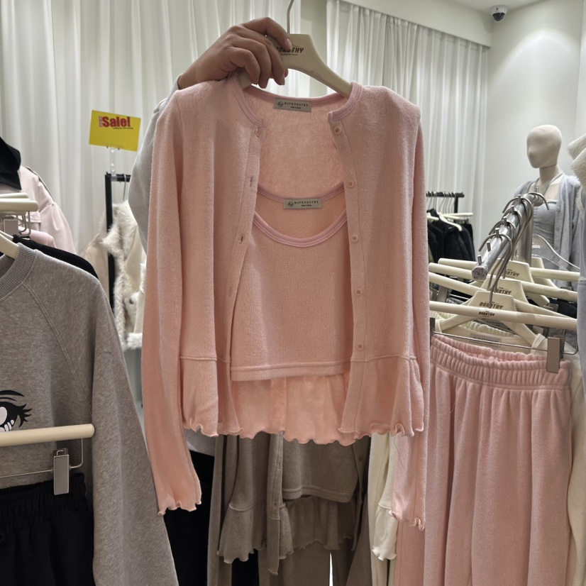 MAY DOROYHY韓國直郵女裝新品24秋冬套裝羊毛緊身兩件套開衫HANSUNGHYUN套裝圖色2