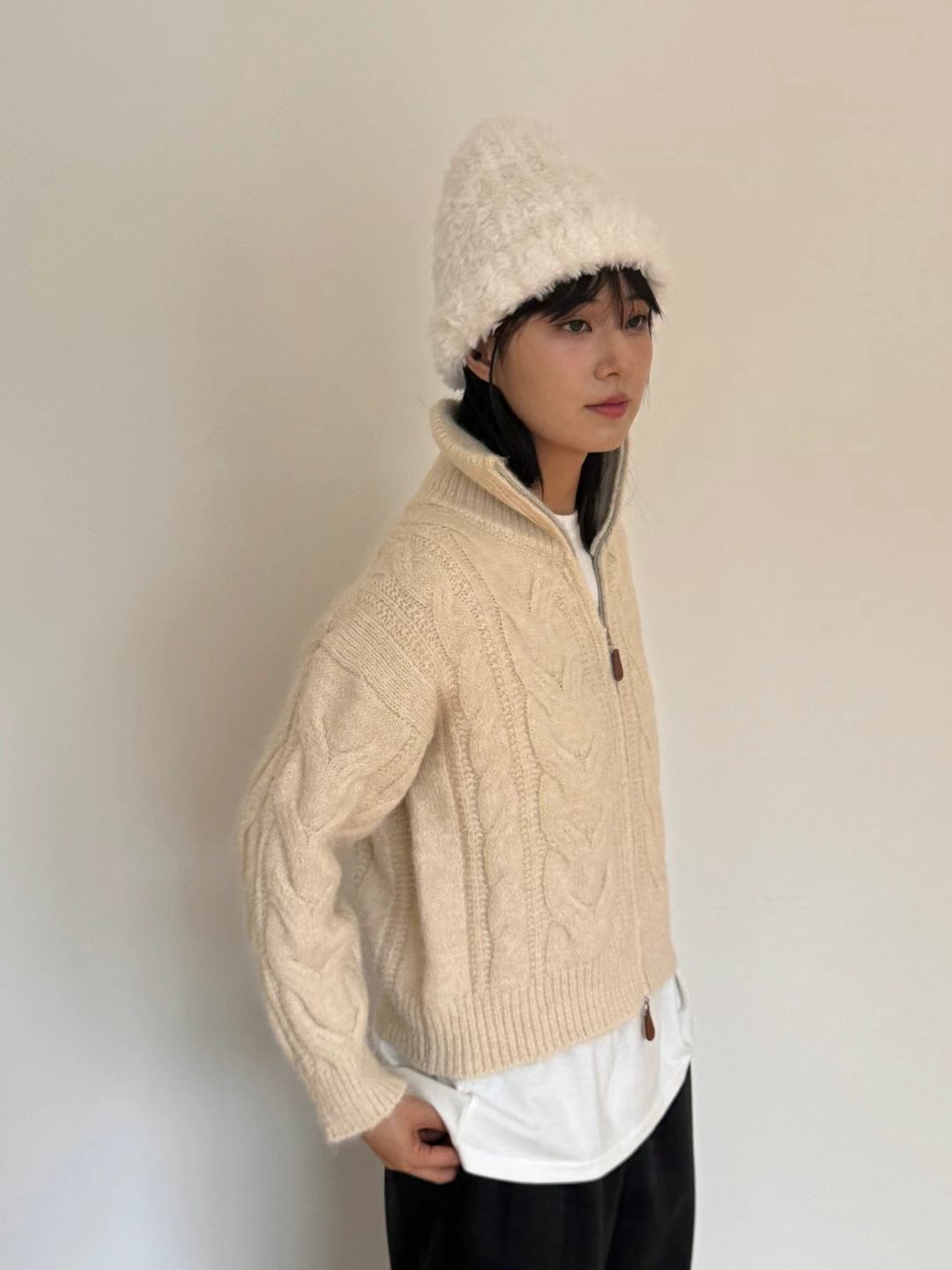 THEBARN韓國直郵女裝新款推薦熱賣24秋冬人氣職業針織衫拉鏈THEBARN針織衫
