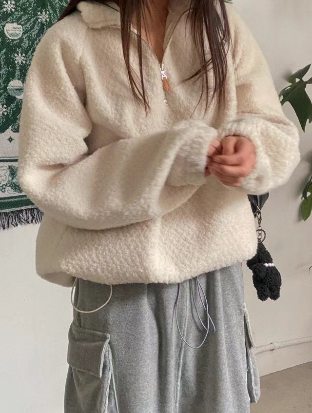 THEBARN韓國直郵東大門代購女裝新品時尚真品24秋冬針織衫抓絨THEBARN針織衫圖色2