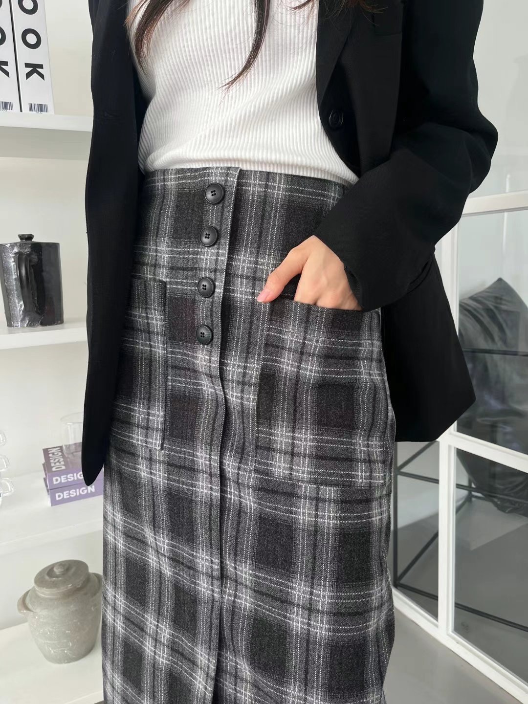 MELON韓國直郵東大門實拍女裝新款真品人氣熱賣24秋冬職業長裙ANDANTE長裙