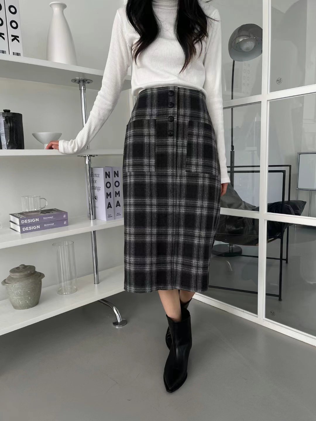 MELON韓國直郵東大門實拍女裝新款真品人氣熱賣24秋冬職業長裙ANDANTE長裙