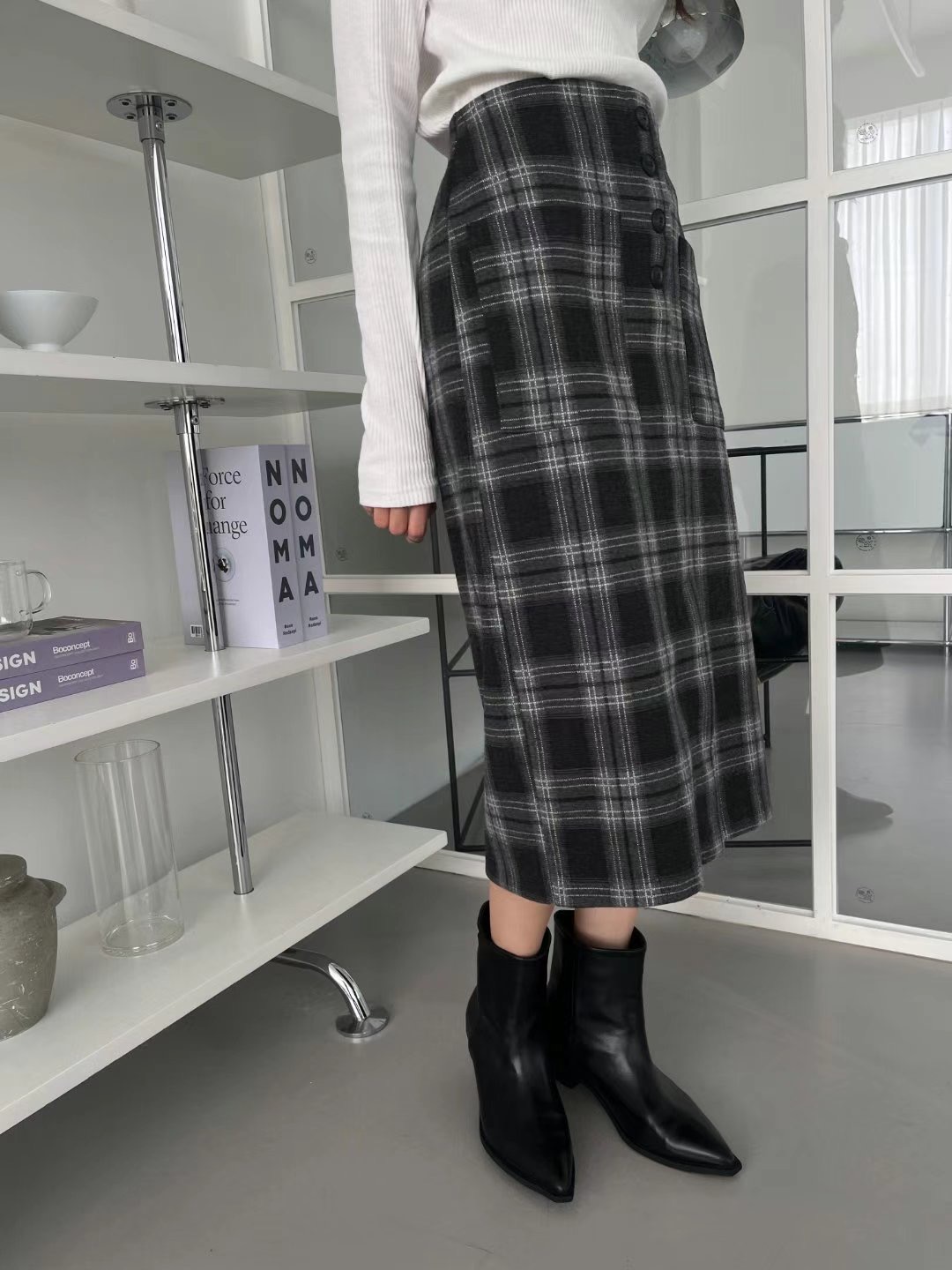 MELON韓國直郵東大門實拍女裝新款真品人氣熱賣24秋冬職業長裙ANDANTE長裙