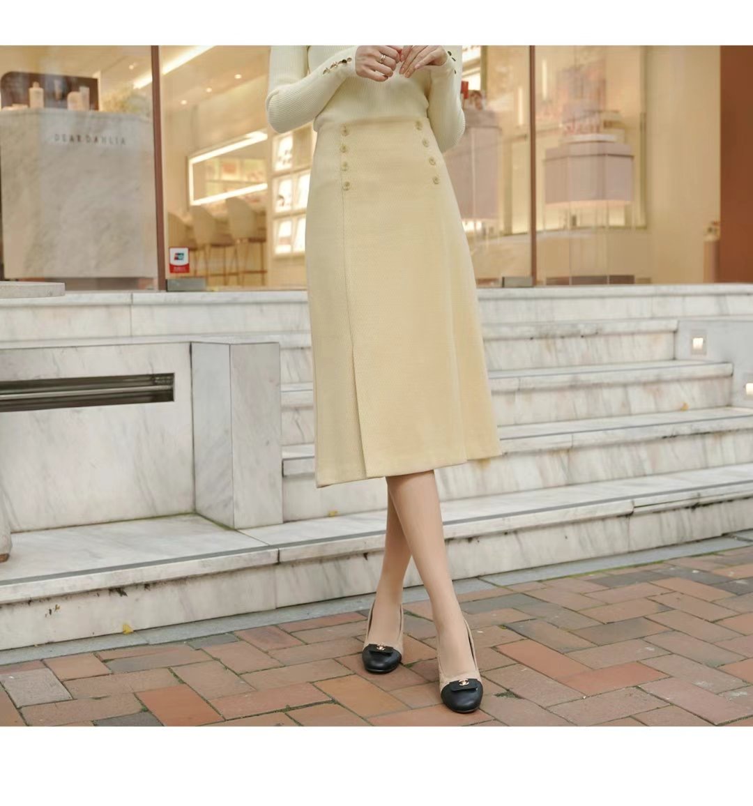 MELON韓國直郵東大門代購女裝新品職業人氣休閑半身裙中短裙ANDANTE半身裙/中短裙