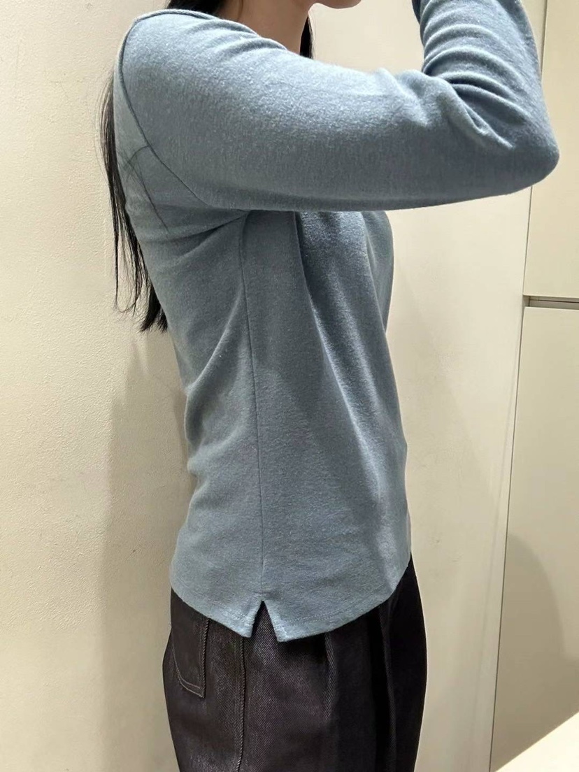 Vibelle韓國直郵東大門實拍女裝新款休閑長袖T恤安哥拉羊毛VIBELLE長袖T恤