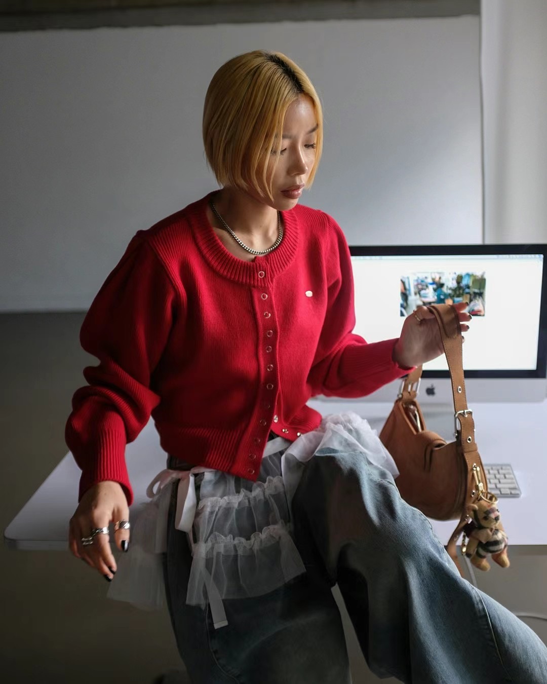 MINICLOSET韓國直郵東大門實拍女裝新品職業推薦針織衫開衫MINICLOSET針織衫