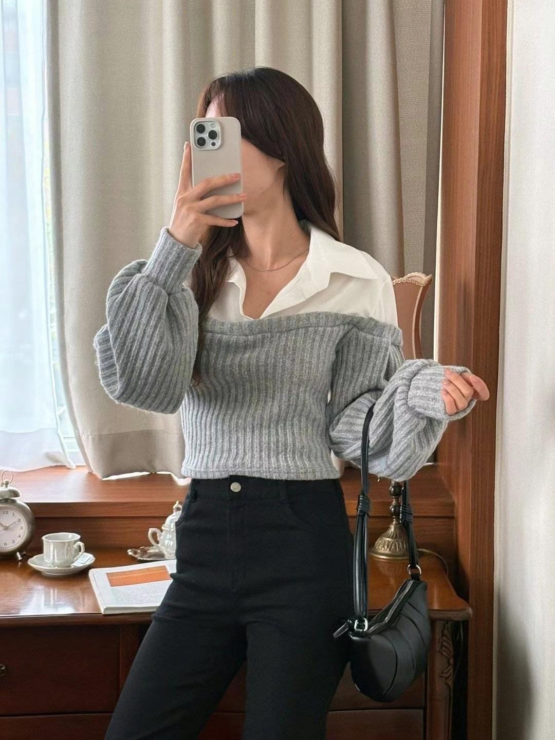 TTUTTA直郵韓國代購女裝新款休閑時尚真品人氣襯衫蕾絲衫鵝TTUTTA襯衫/蕾絲衫