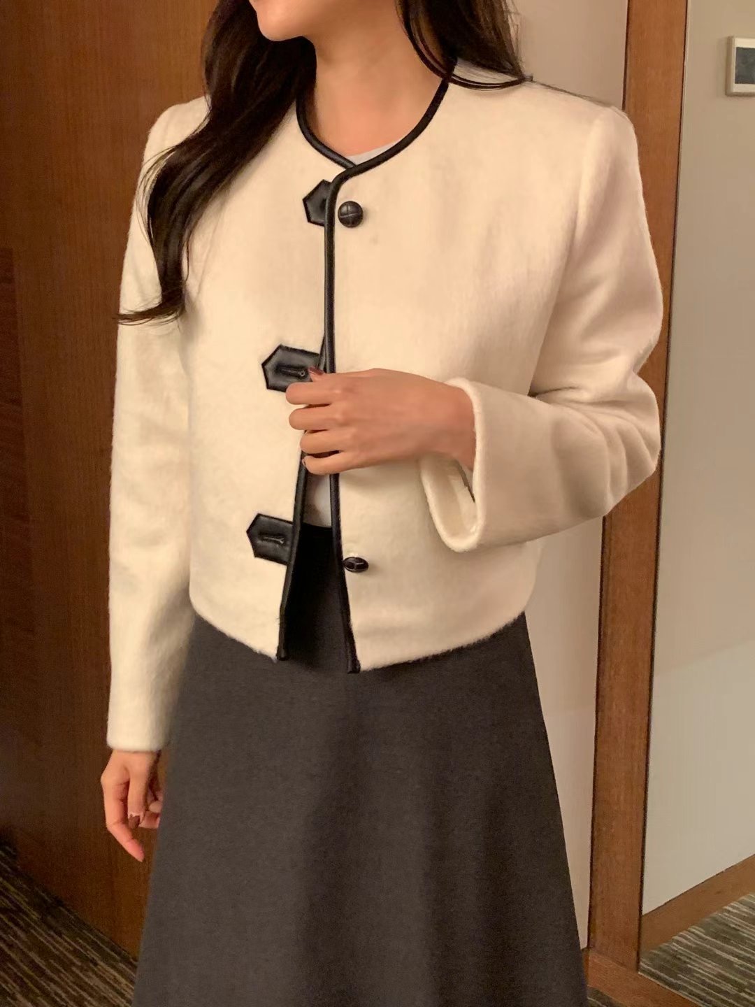 NANA J韓國直郵東大門實拍女裝新款熱賣推薦休閑人氣夾克羊毛NANA J夾克