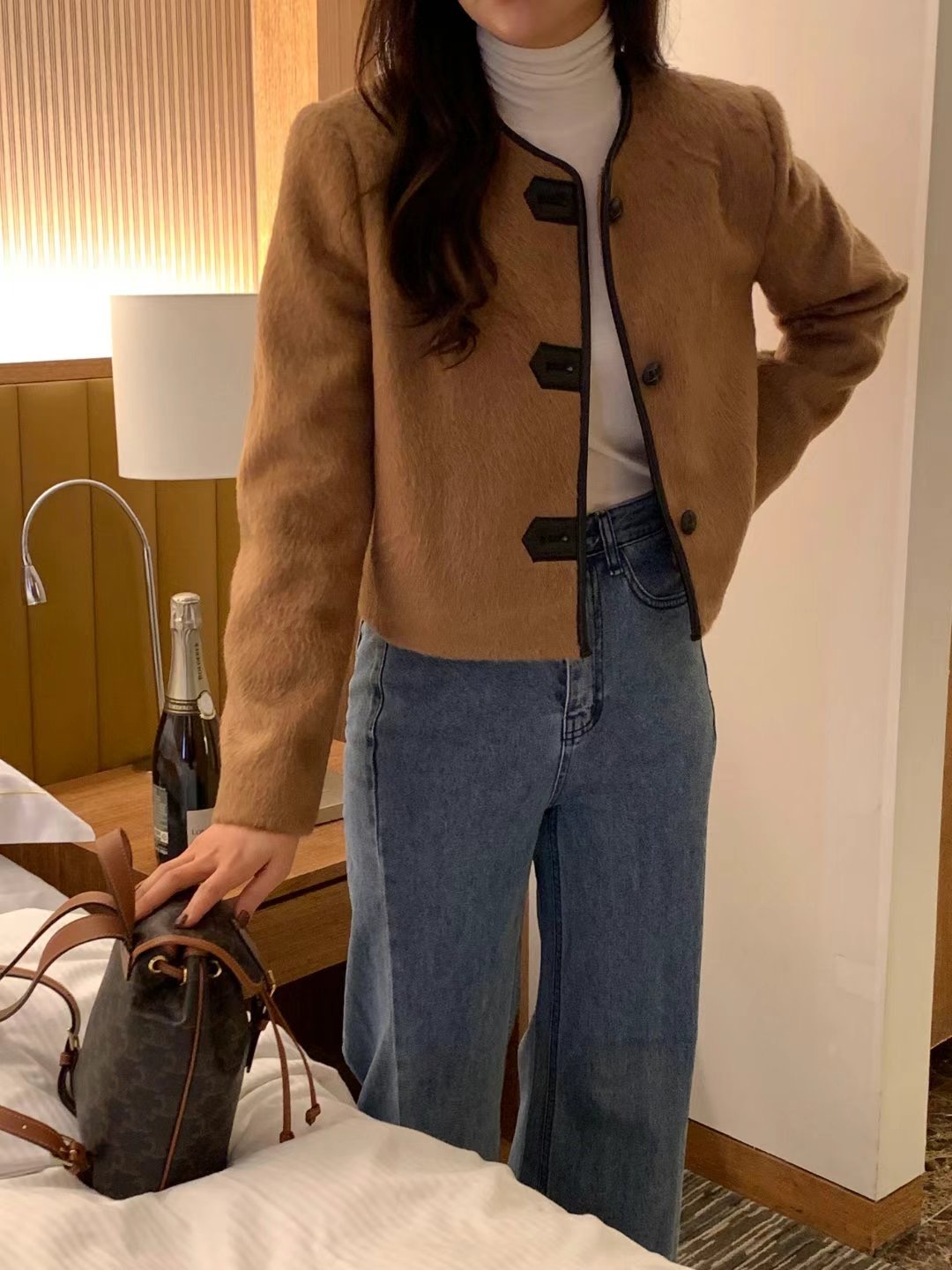 NANA J韓國直郵東大門實拍女裝新款熱賣推薦休閑人氣夾克羊毛NANA J夾克