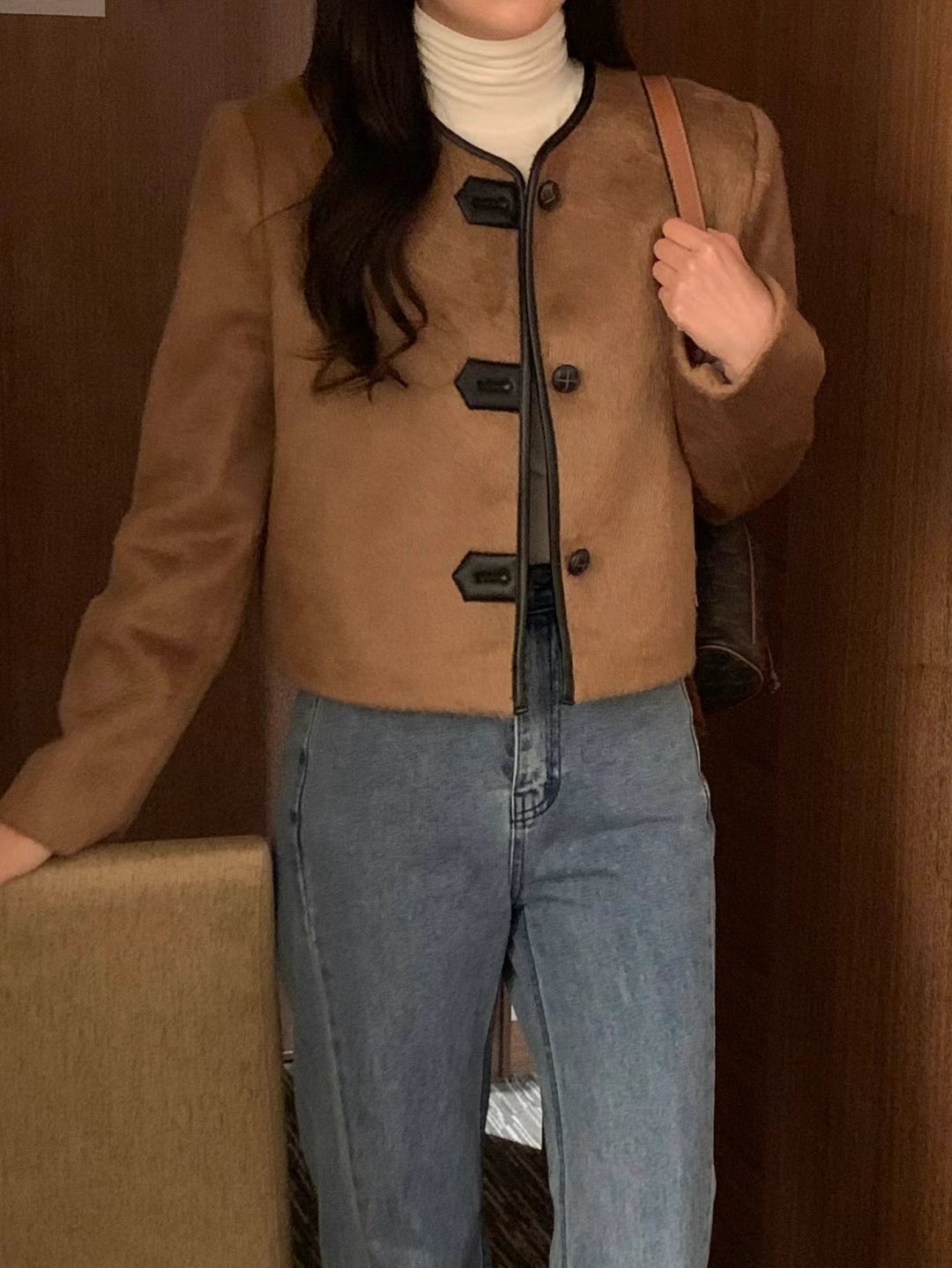 NANA J韓國直郵東大門實拍女裝新款熱賣推薦休閑人氣夾克羊毛NANA J夾克圖色2