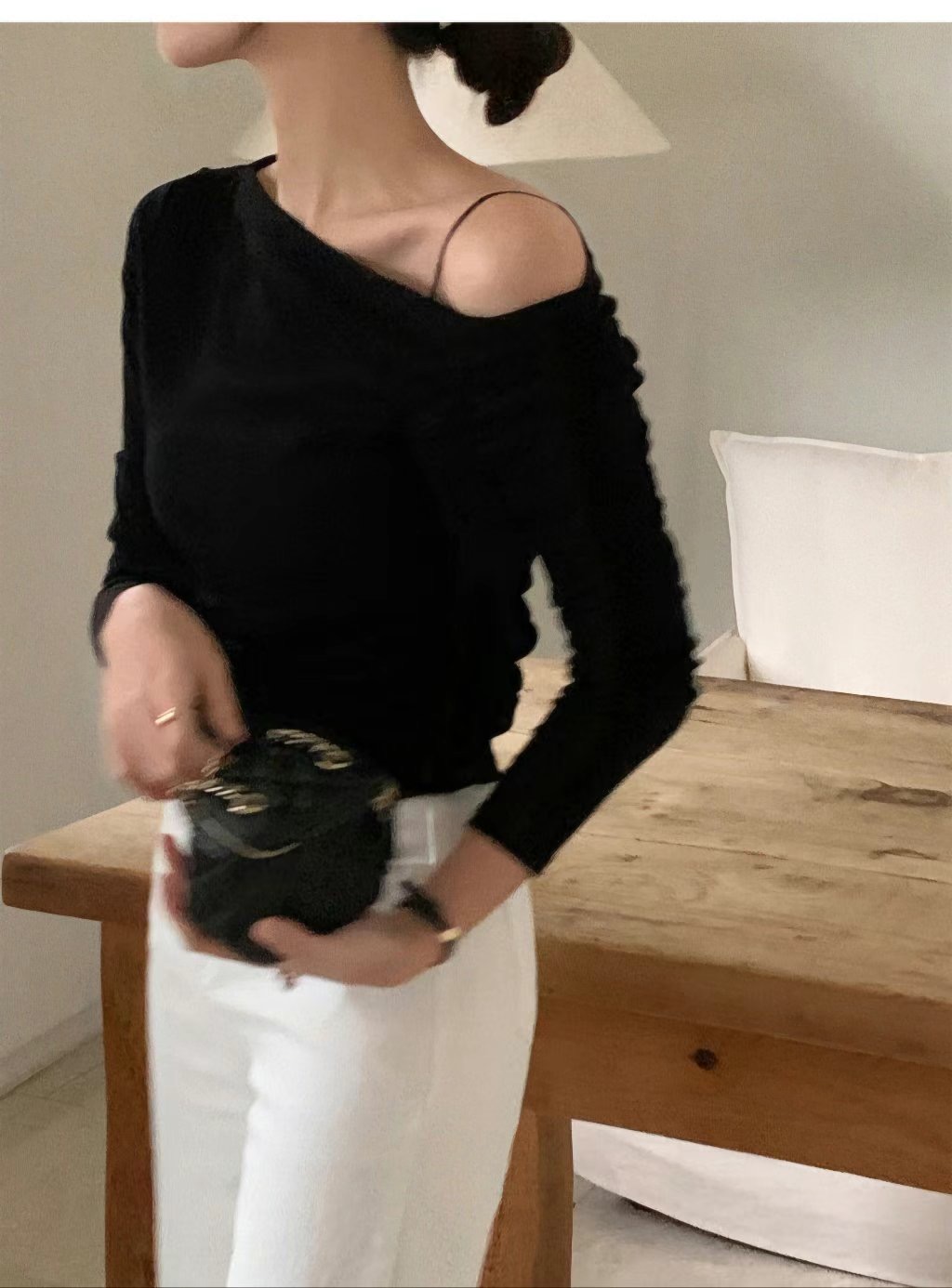 NANA J直郵韓國代購女裝新款24秋冬職業人氣真品熱賣長袖T恤NANA J長袖T恤