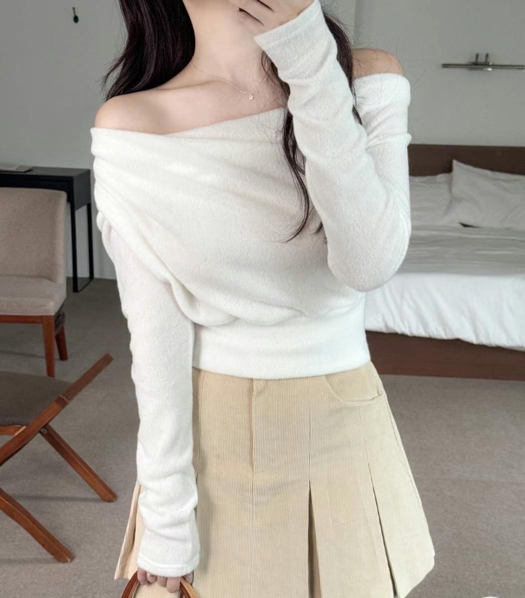 A BLACK直郵韓國代購女裝新品真品熱賣24秋冬休閑職業長袖T恤HARUHA長袖T恤