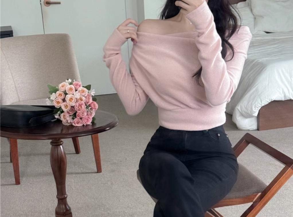 A BLACK直郵韓國代購女裝新品真品熱賣24秋冬休閑職業長袖T恤HARUHA長袖T恤