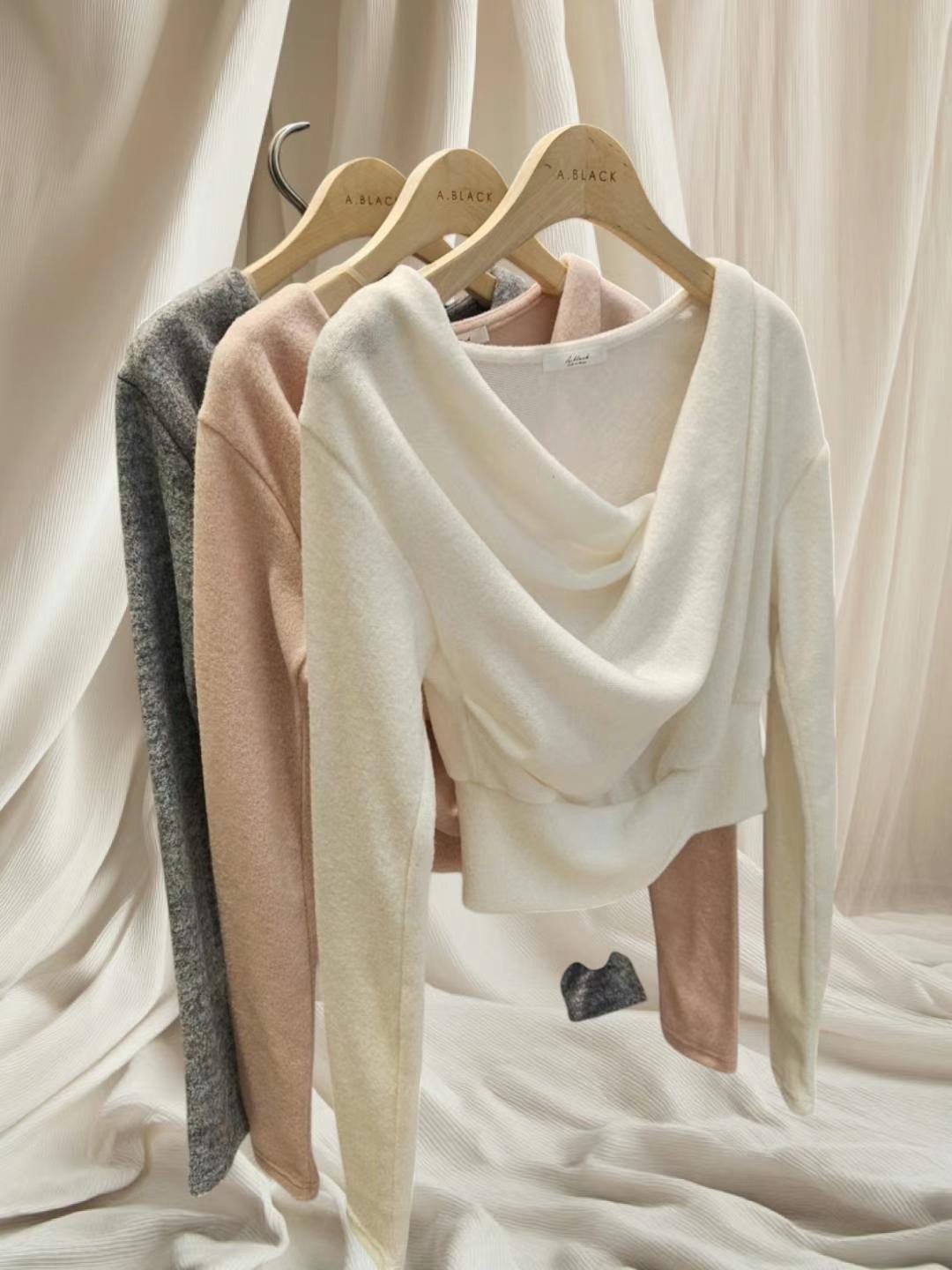 A BLACK直郵韓國代購女裝新品真品熱賣24秋冬休閑職業長袖T恤HARUHA長袖T恤圖色1左一色