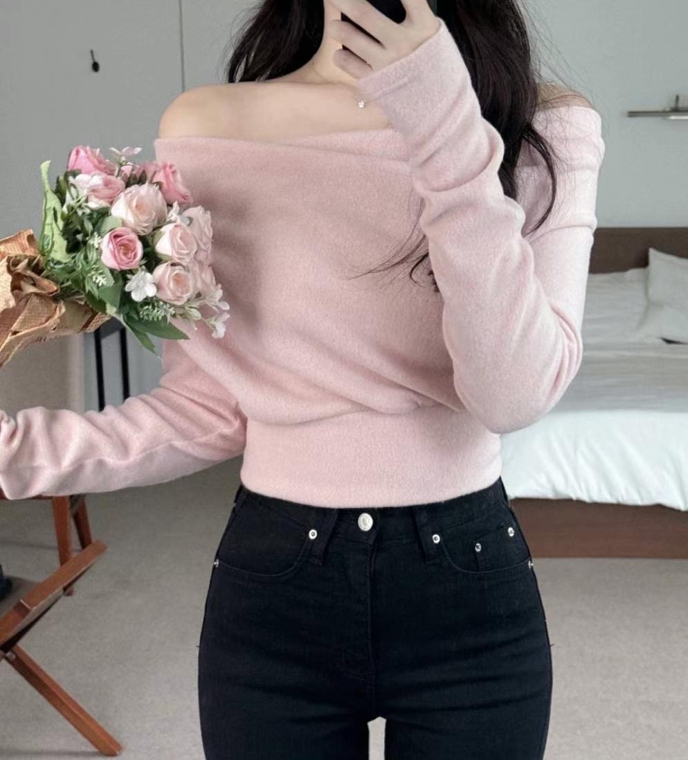 A BLACK直郵韓國代購女裝新品真品熱賣24秋冬休閑職業長袖T恤HARUHA長袖T恤圖色2