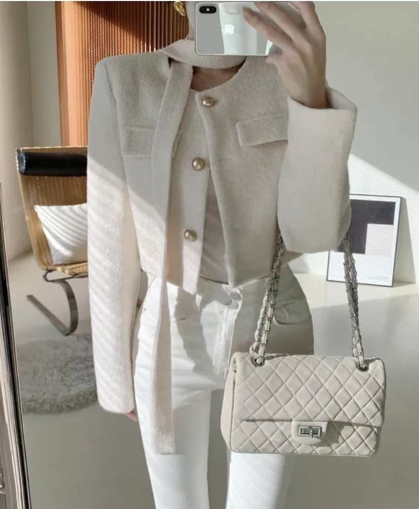 A BLACK韓國直郵東大門代購女裝新品職業休閑人氣夾克含脖帶A BLACK夾克