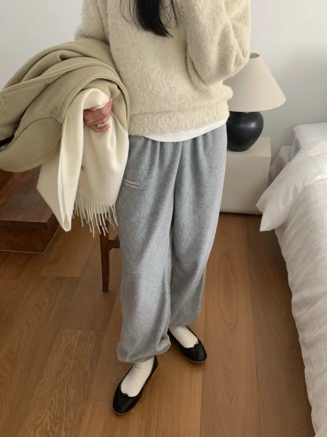 DAOWL東大門代購女裝新品休閑人氣時尚職業真品24秋夏休閑褲刺繡NUFF休閑褲圖色2