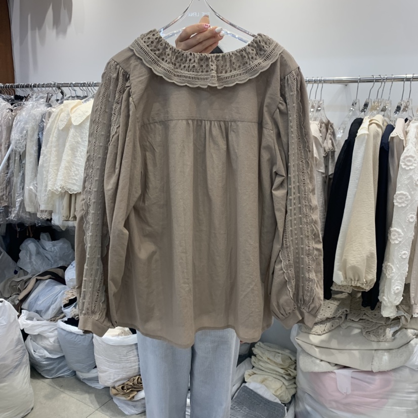 THE LENA韓國直郵女裝新款真品休閑24秋夏人氣推薦襯衫蕾絲衫NWEOL襯衫/蕾絲衫