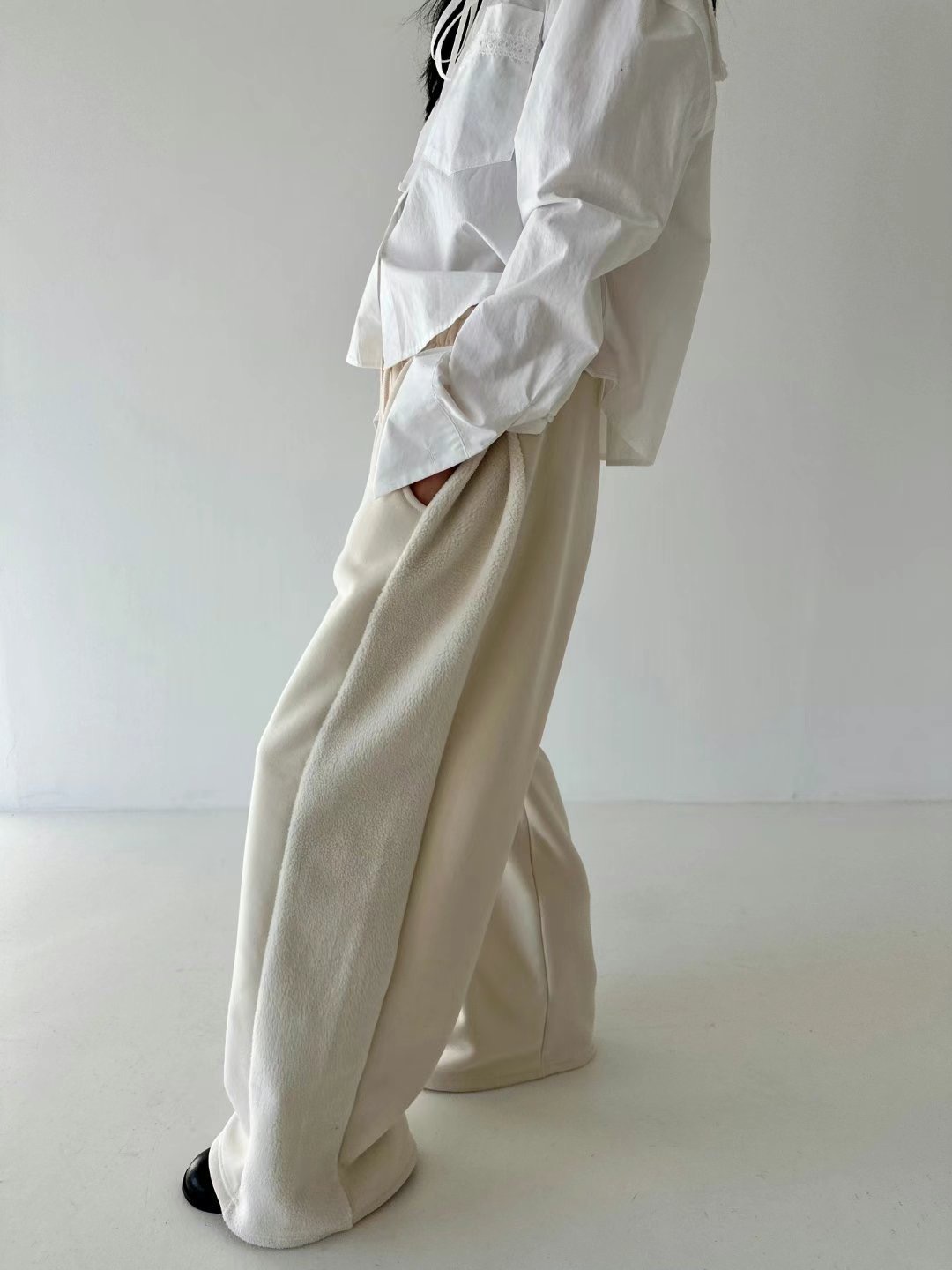 DRESS U直郵韓國代購女裝新款熱賣人氣24秋冬休閑褲加絨抓絨DRESS U休閑褲