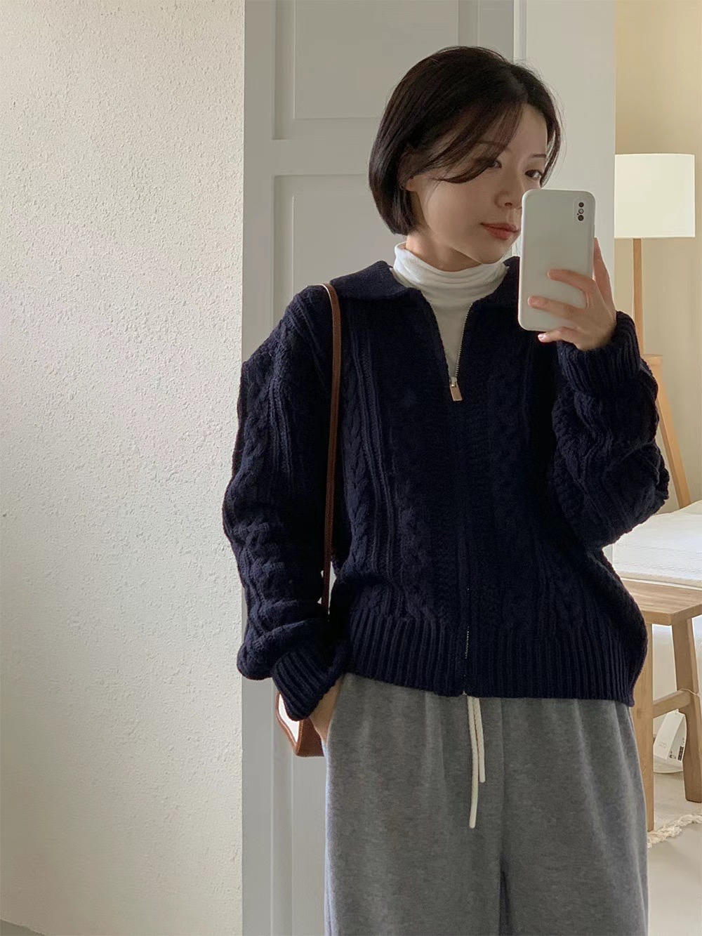 VERA韓國直郵女裝新款真品熱賣人氣職業推薦時尚休閑毛衣拉鏈VERA毛衣圖色4