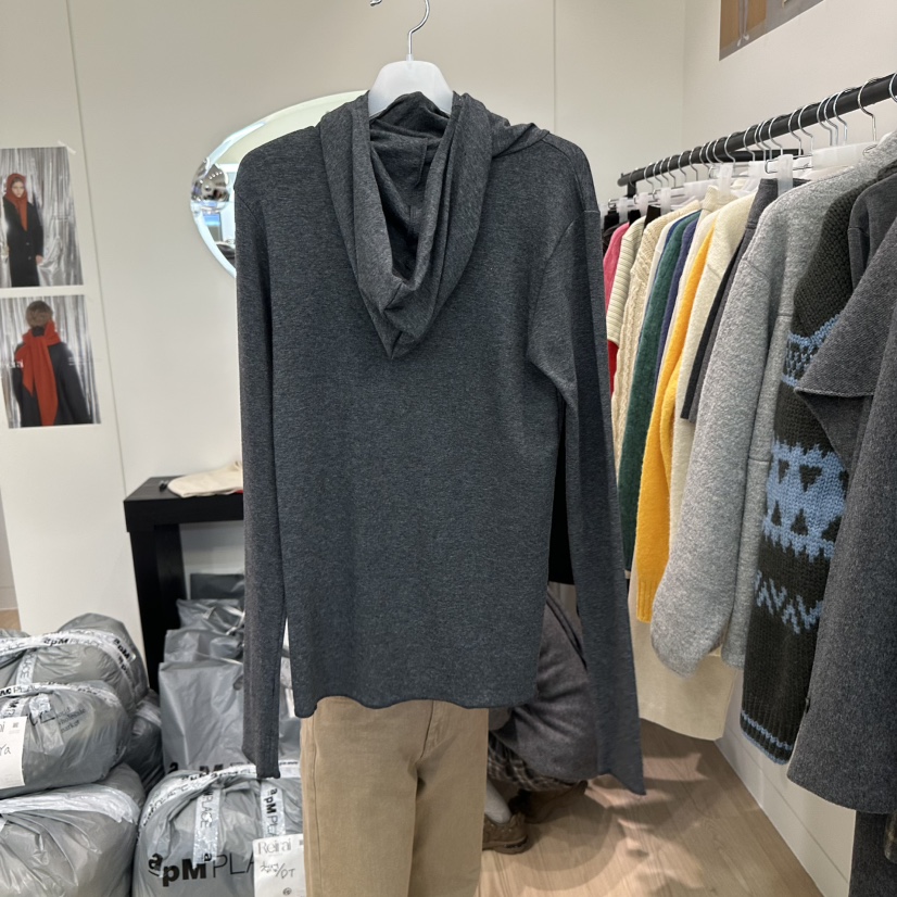 THE COVER東大門實拍女士新品熱賣時尚推薦長袖T恤羊毛連帽Reirai長袖T恤