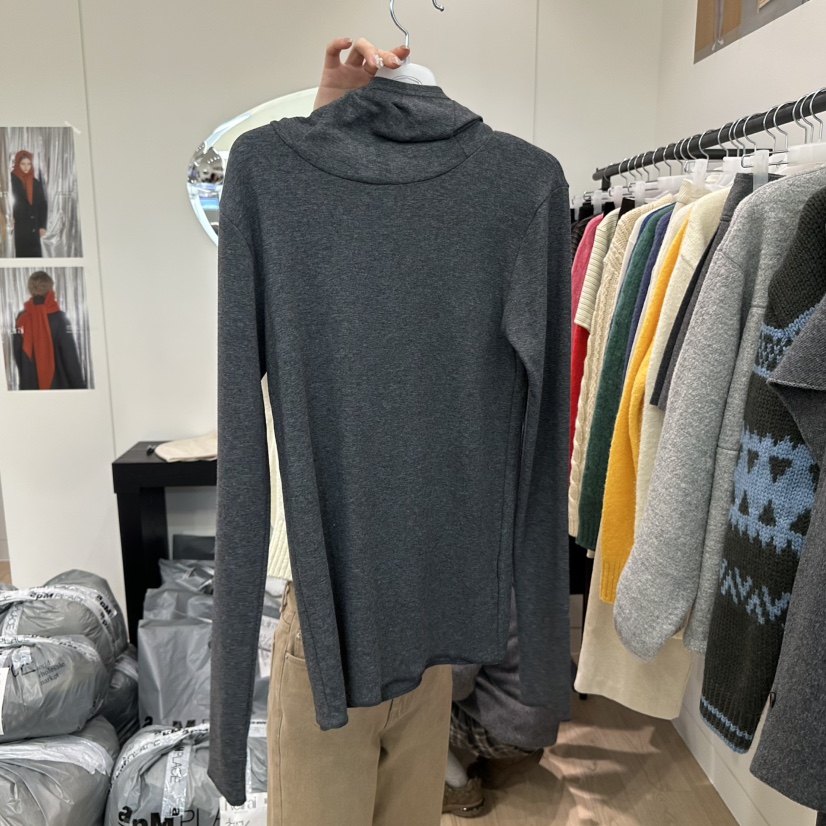 THE COVER東大門實拍女士新品熱賣時尚推薦長袖T恤羊毛連帽Reirai長袖T恤圖色2
