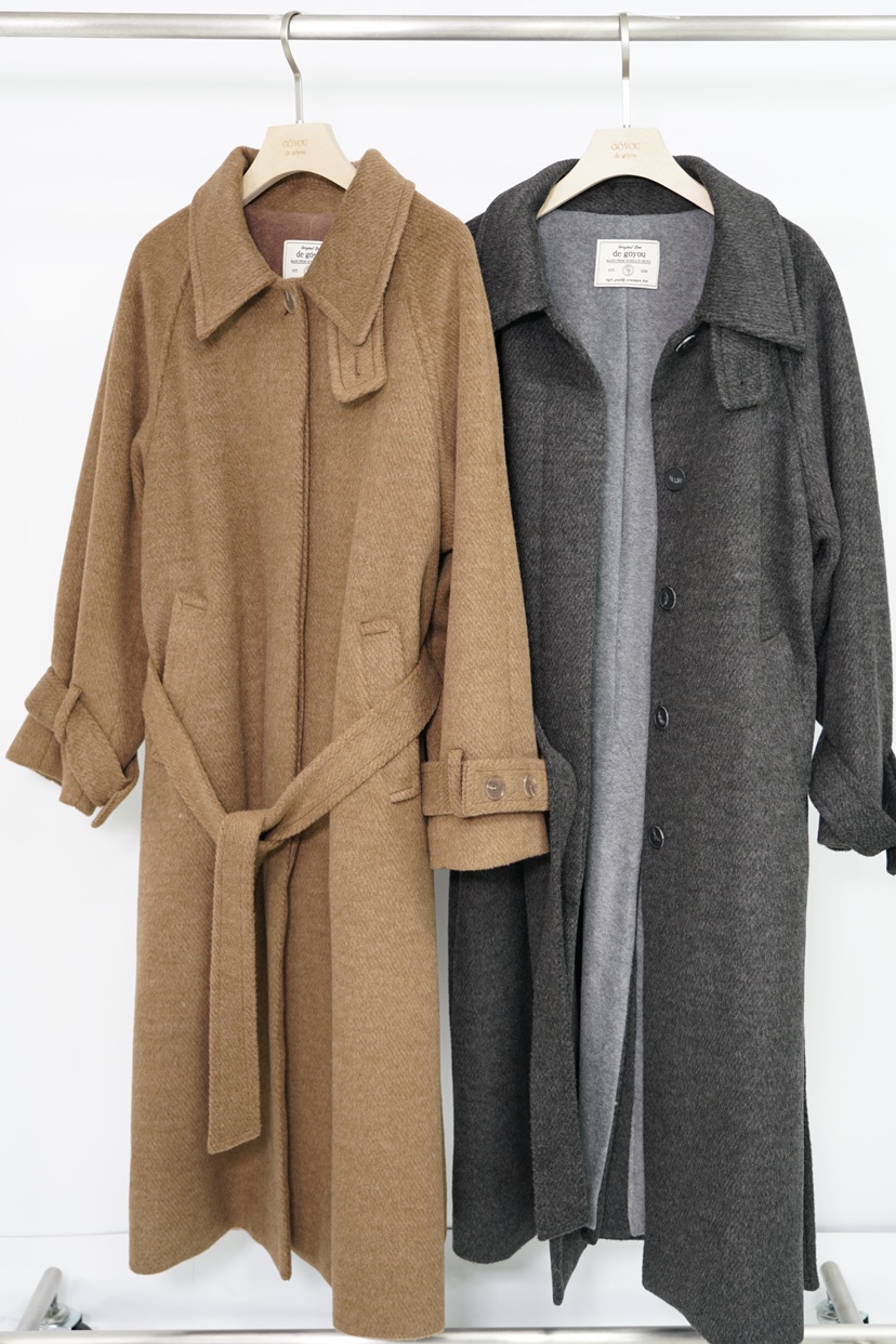 de goyou韓國代購女裝新款24秋夏休閑職業推薦熱賣中長款大衣WATER MELON中長款大衣