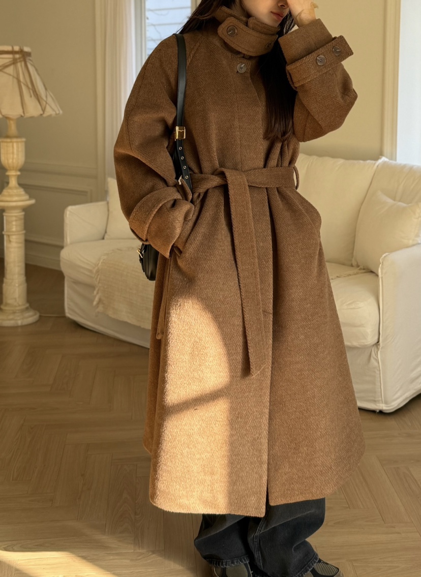 de goyou韓國代購女裝新款24秋夏休閑職業推薦熱賣中長款大衣WATER MELON中長款大衣