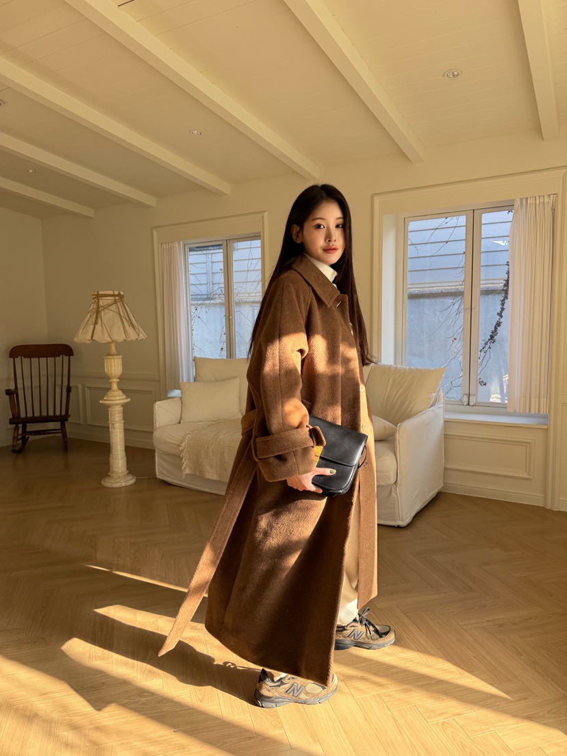 de goyou韓國代購女裝新款24秋夏休閑職業推薦熱賣中長款大衣WATER MELON中長款大衣