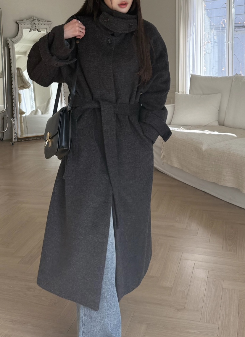 de goyou韓國代購女裝新款24秋夏休閑職業推薦熱賣中長款大衣WATER MELON中長款大衣