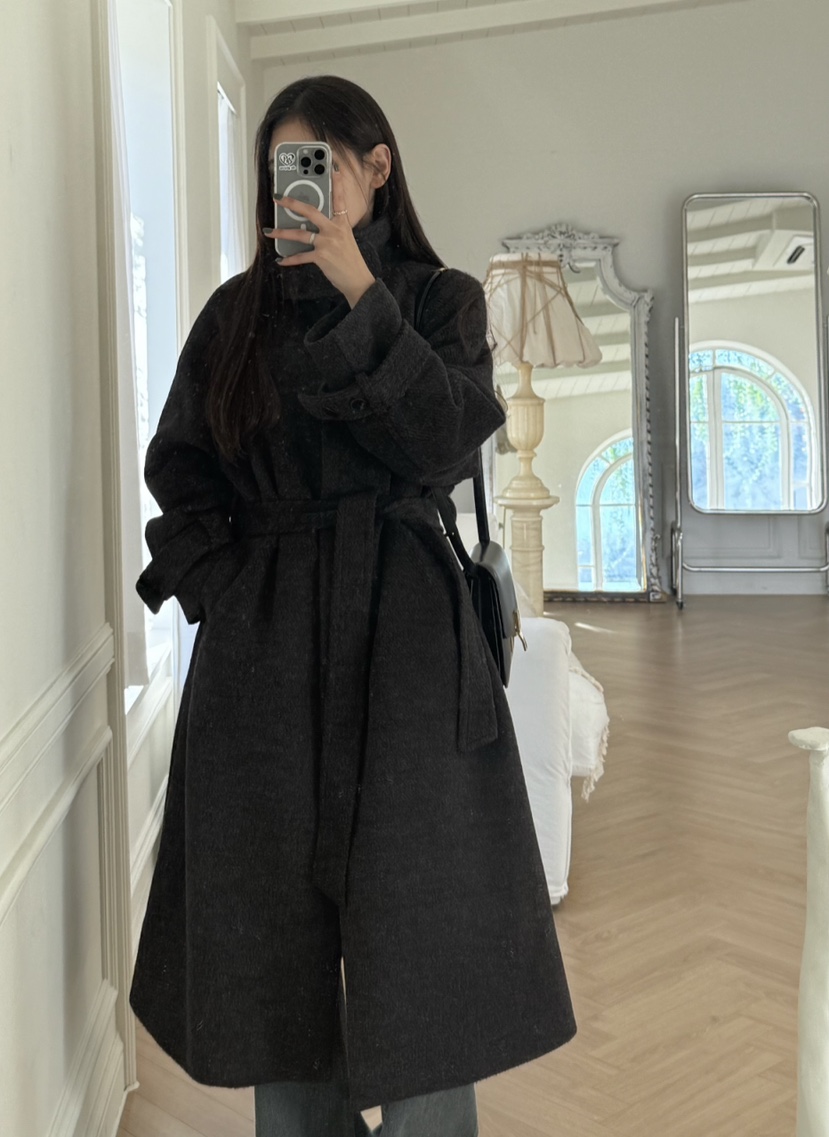 de goyou韓國代購女裝新款24秋夏休閑職業推薦熱賣中長款大衣WATER MELON中長款大衣