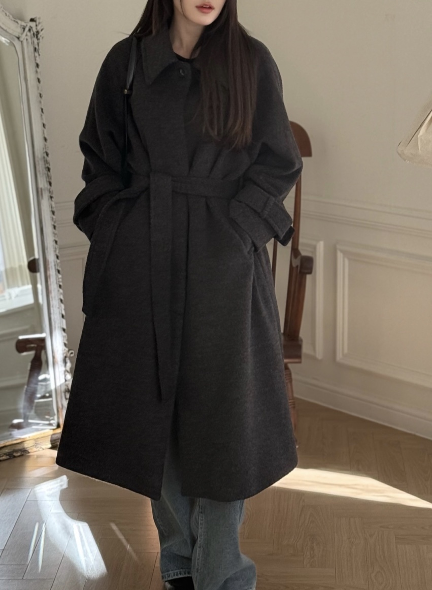 de goyou韓國代購女裝新款24秋夏休閑職業推薦熱賣中長款大衣WATER MELON中長款大衣