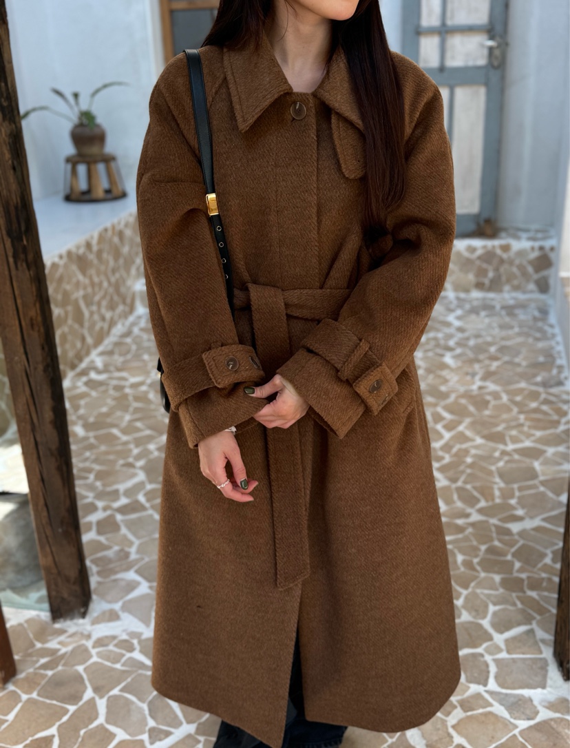 de goyou韓國代購女裝新款24秋夏休閑職業推薦熱賣中長款大衣WATER MELON中長款大衣圖色1