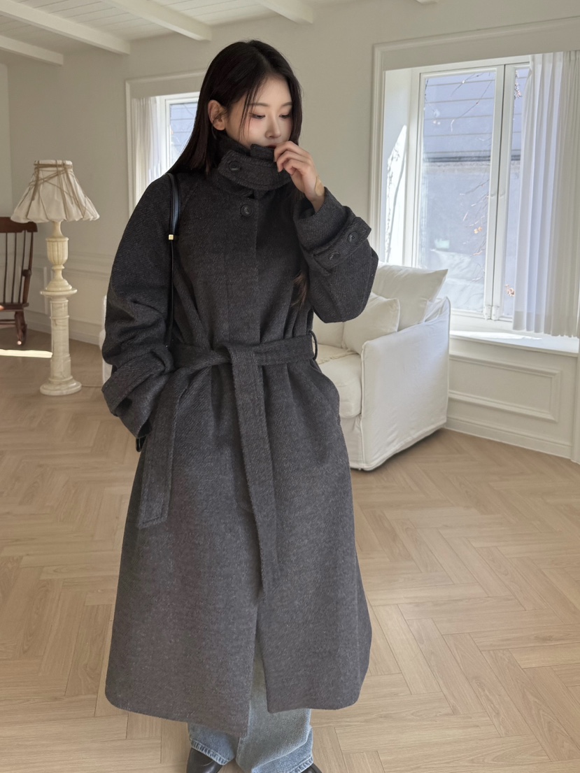 de goyou韓國代購女裝新款24秋夏休閑職業推薦熱賣中長款大衣WATER MELON中長款大衣圖色2