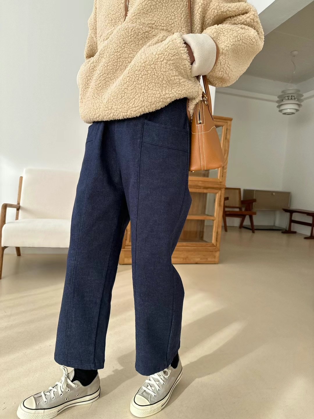 KIND-카인드-OT東大門直郵女裝新品時尚熱賣職業休閑褲拉絨KIND-ot休閑褲