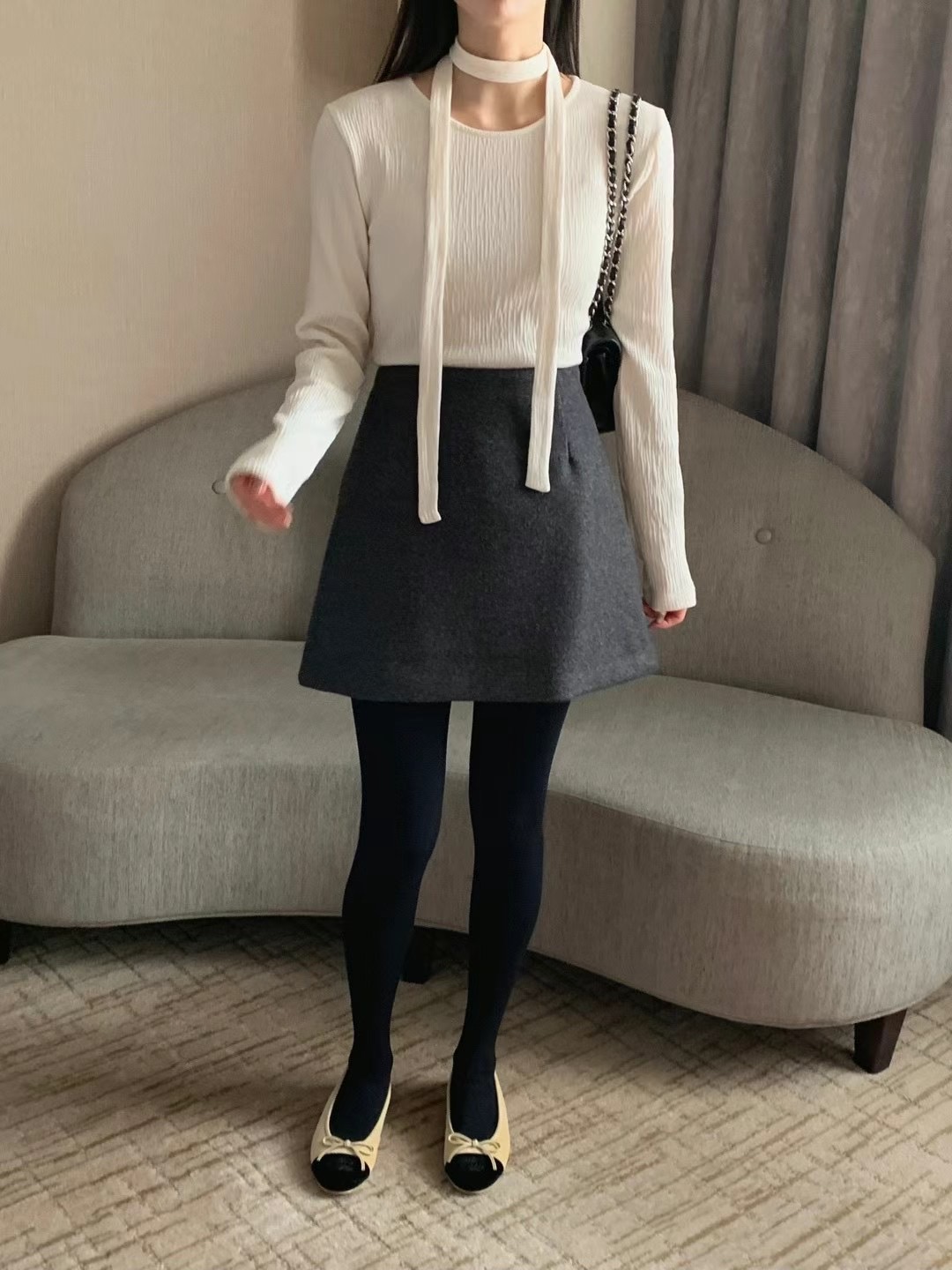 MOOD BEIGE韓國直郵東大門實拍女裝新款熱賣人氣真品休閑短裙MOOD BEIGE短裙